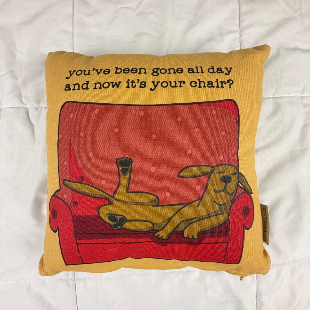 Primitives by Kathy Throw Pillow Dan Di Paolo Yellow Dog Humor NEW